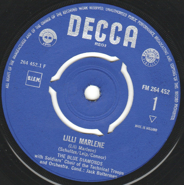 The Blue Diamonds Met Soldatenkoor Van De Technische Troepen : Lilli Marlene / Red River Rose (7", Single)