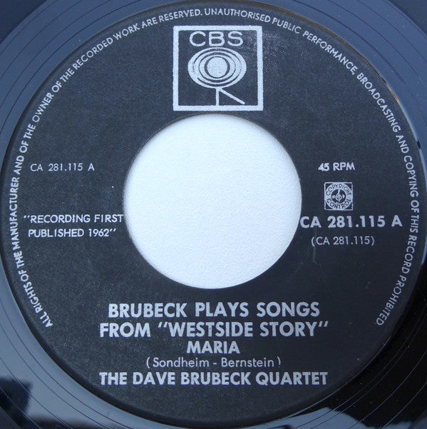The Dave Brubeck Quartet : Brubeck Plays Songs From "West Side Story" (7", Single, Yel)