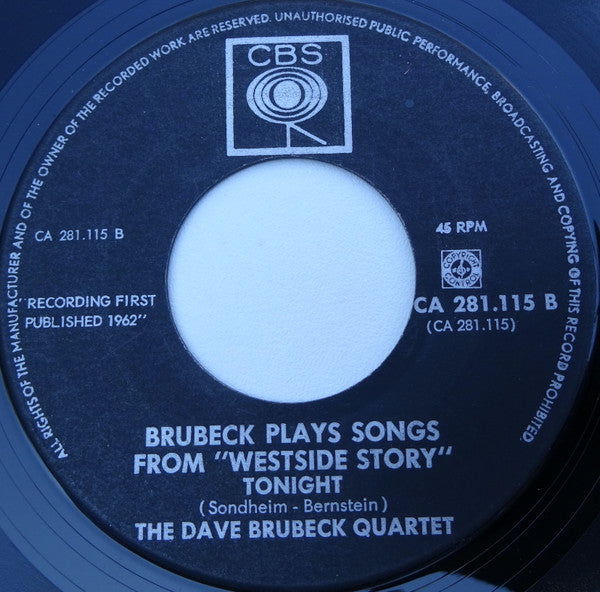 The Dave Brubeck Quartet : Brubeck Plays Songs From "West Side Story" (7", Single, Yel)