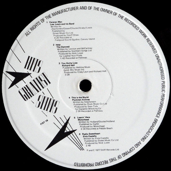 Various : Hits Greatest Stiffs (LP, Comp)