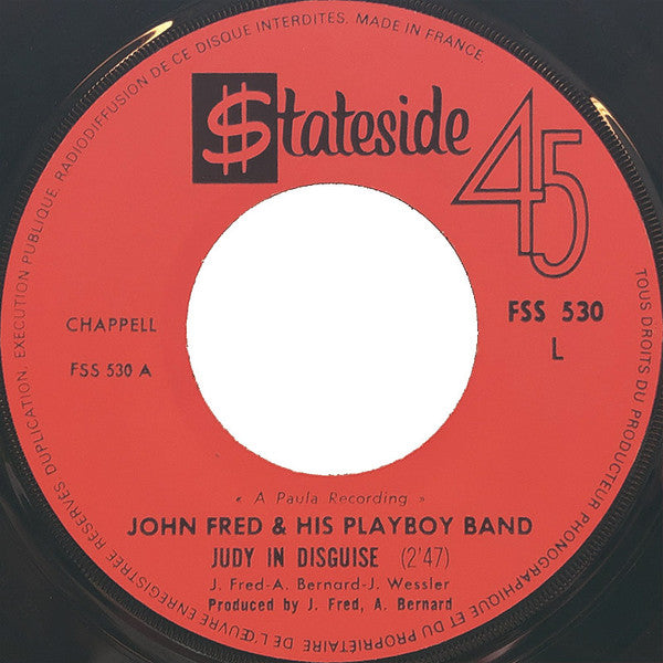 John Fred & His Playboy Band : Judy In Disguise (7", Single, Mono, RE)