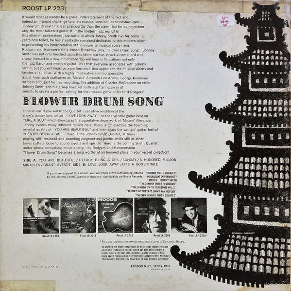 Johnny Smith Quartet : Rodgers & Hammerstein 2nd Flower Drum Song (LP, Album, Mono)