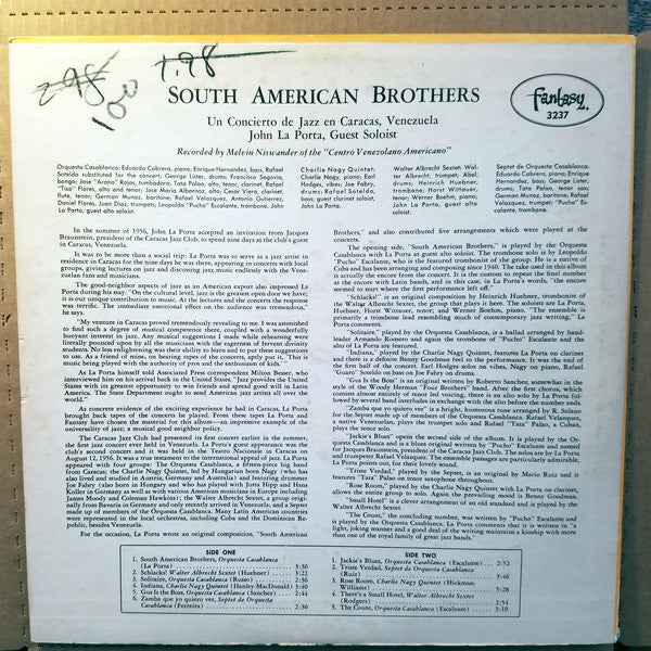 John Laporta, Orquesta Casablanca, Walter Albrecht Sextet, Charlie Nagy Quintet : South American Brothers (LP, Album, Mono, Red)