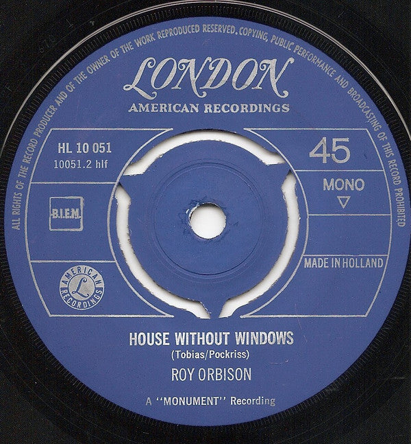 Roy Orbison : Lana / House Without Windows (7", Single, Mono)