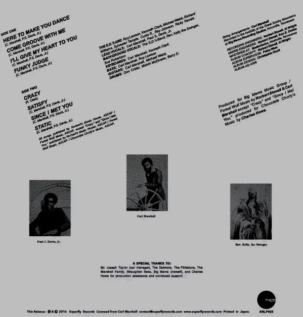 Carl Marshall & The S.D.'S : I'll Give My Heart To You (LP, Ltd, RE, RM)