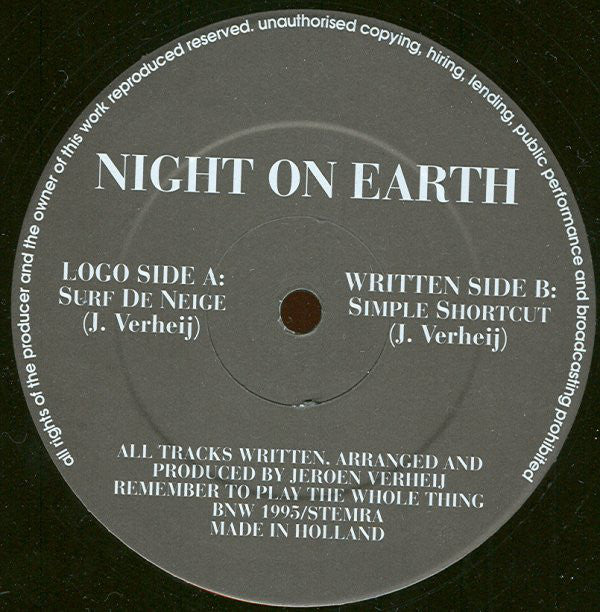 Night On Earth : Surf De Neige / Simple Shortcut (12")