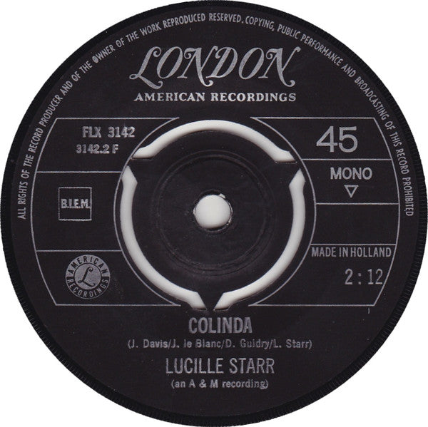 Lucille Starr : Crazy Arms / Colinda (7", Single, Mono)