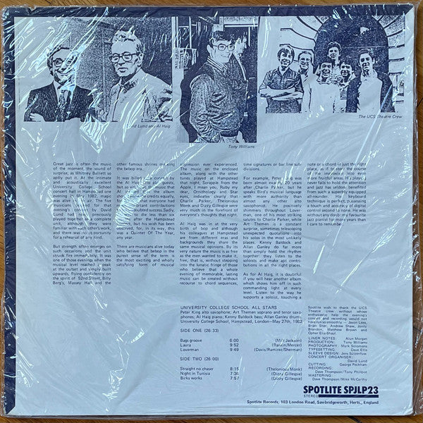 Al Haig, Peter King (2), Art Themen, Kenny Baldock*, Allan Ganley : Bebop Live (LP)