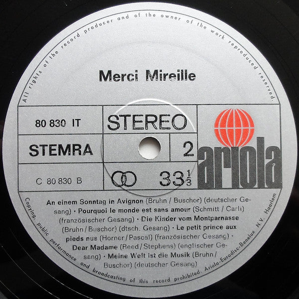 Mireille Mathieu : Merci Mireille (LP, Album)