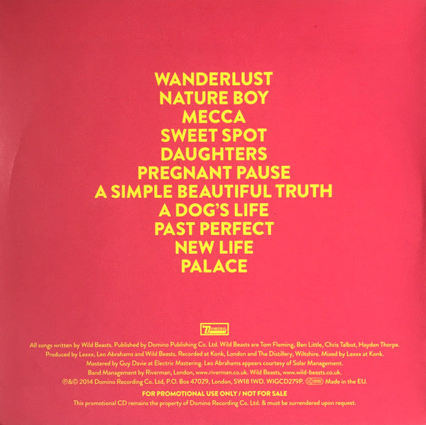 Wild Beasts : Present Tense (CD, Album, Promo)