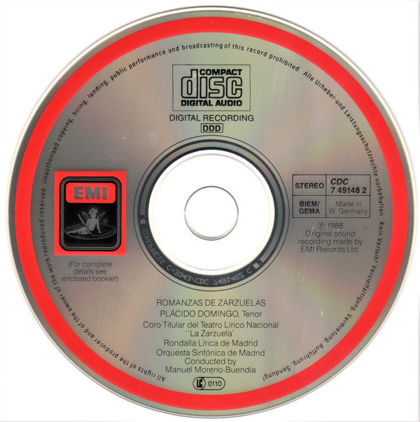 Placido Domingo : Romanzas De Zarzuelas (CD, Comp)