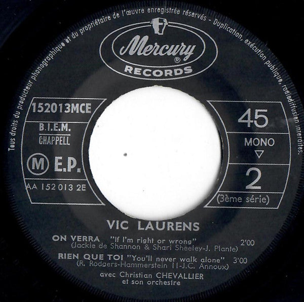 Vic Laurens : Le Vrai Bonheur   (7", EP, Mono)