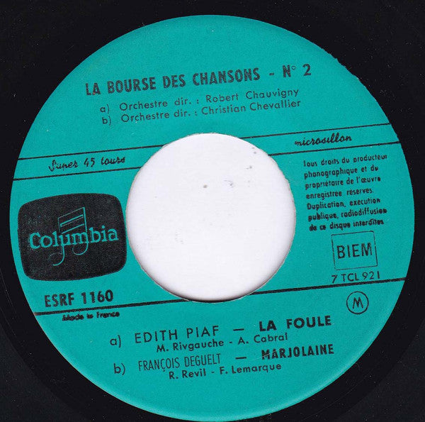 Various : La Bourse Des Chansons N° 2 (7", EP, Comp, Mono)
