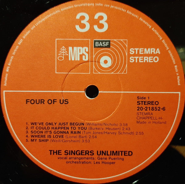 The Singers Unlimited : Four Of Us (LP, Album, Gat)
