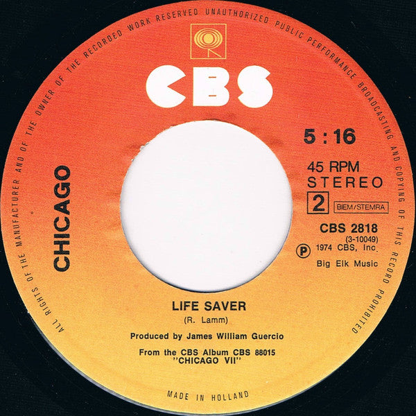 Chicago (2) : Wishing You Were Here (7", Single)