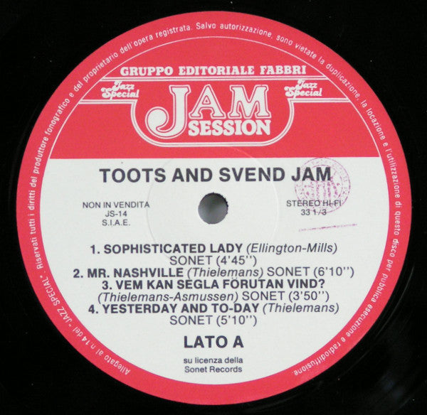 Toots Thielemans & Svend Asmussen : Toots And Svend Jam (LP, Album, RE, Non)