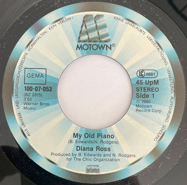Diana Ross : My Old Piano (7", Single)