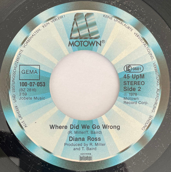 Diana Ross : My Old Piano (7", Single)