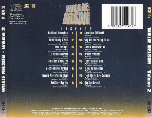 Willie Nelson : Legends Volume 2 (CD, Comp)