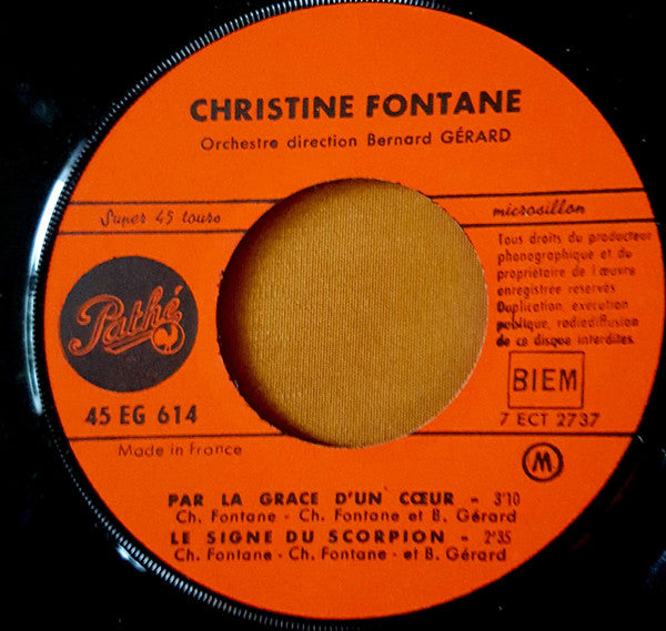 Christine Fontane : Concert A Grenade (7", Ltd, Promo)