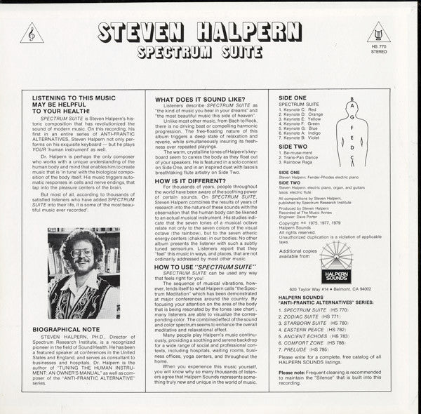 Steven Halpern : Spectrum Suite (LP, Album, RE)