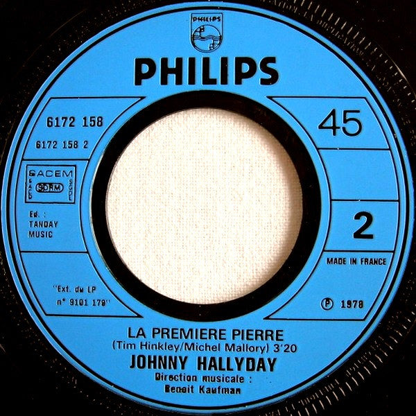 Johnny Hallyday : Elle M'oublie (7", Single, JAT)