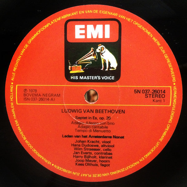 Ludwig van Beethoven, Amsterdams Nonet : Beethoven - Septet In Es, Op.20 (LP, Album)