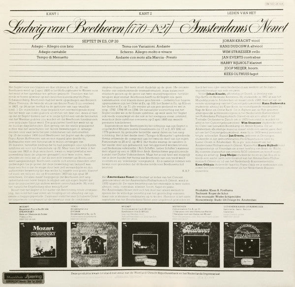 Ludwig van Beethoven, Amsterdams Nonet : Beethoven - Septet In Es, Op.20 (LP, Album)