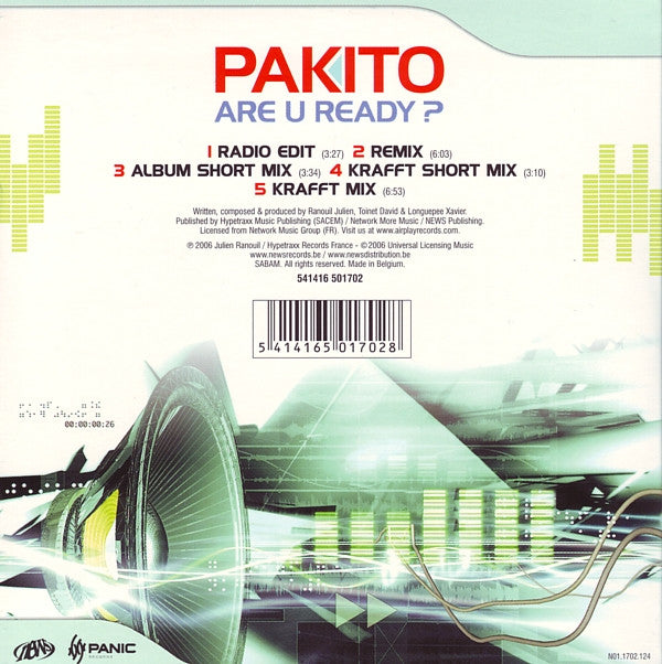 Pakito : Are U Ready? (CD, Single, Car)