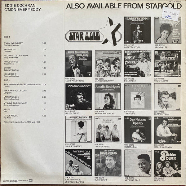 Eddie Cochran : C'mon Everybody (LP, Comp)