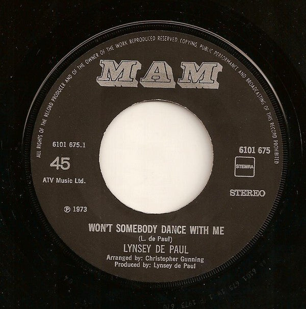 Lynsey De Paul : Won't Somebody Dance With Me (7", Single)