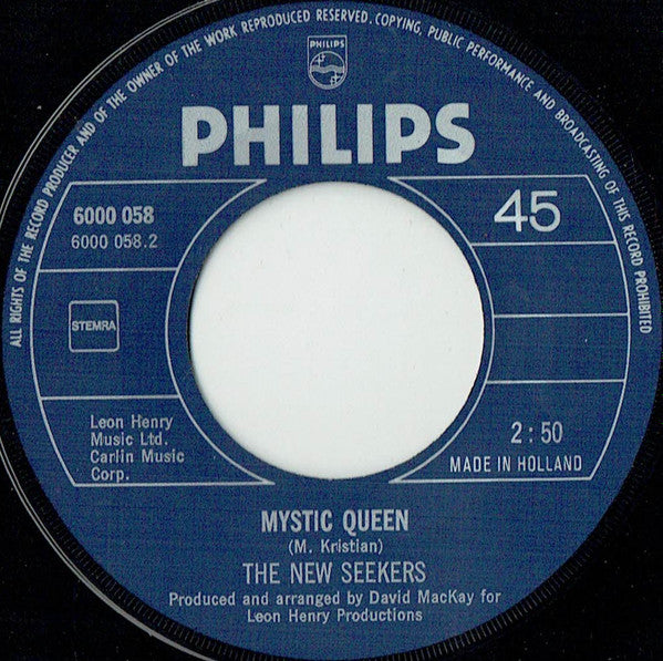 The New Seekers : Circles / Mystic Queen (7", Lar)
