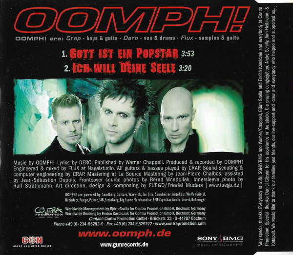 OOMPH! : Gott Ist Ein Popstar (CD, Single)