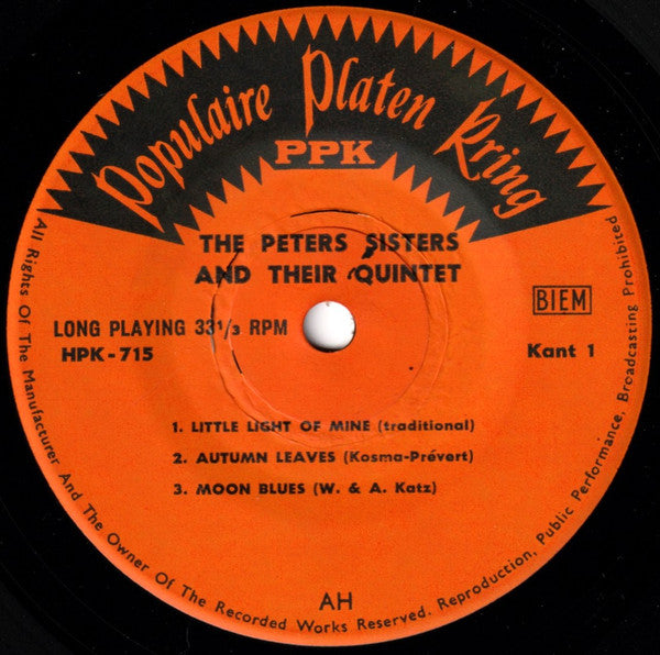 Peters Sisters : The Peters Sisters With The Pop Parade Orchestra (7", EP)