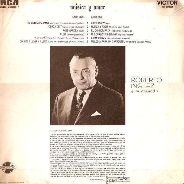 Roberto Inglez Y Su Orquesta* : Música Y Amor (LP, Album)
