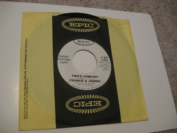 Frankie & Johnny (4) : Two's Company / Over The Rainbow (7", Single, Promo)