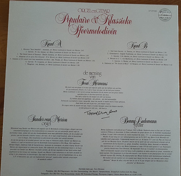 Sander van Marion & Benny Ludemann : Populaire & Klassieke Sfeermelodieën (LP, Album)