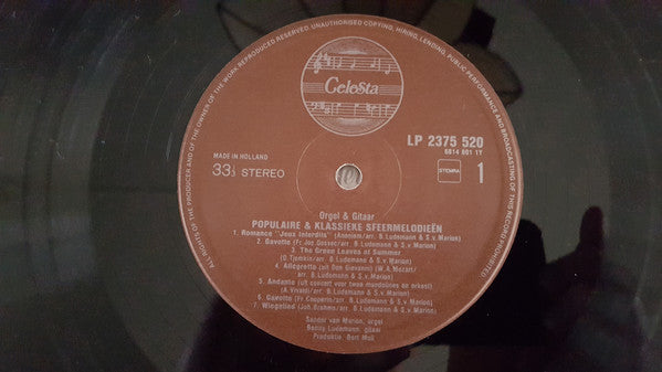 Sander van Marion & Benny Ludemann : Populaire & Klassieke Sfeermelodieën (LP, Album)