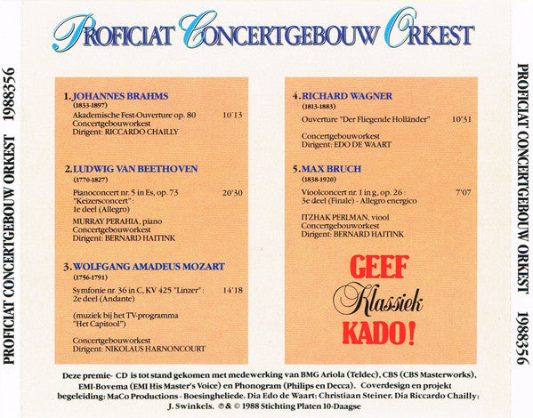 Concertgebouworkest : Proficiat Concertgebouworkest (CD, Comp)