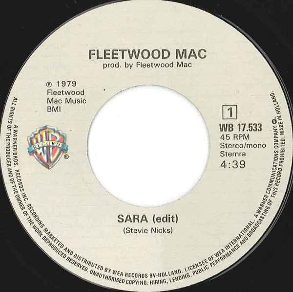 Fleetwood Mac : Sara (7", Single)