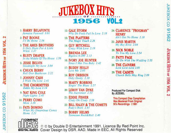 Various : Jukebox Hits Of 1956 Vol. 2 (CD, Comp, RM)