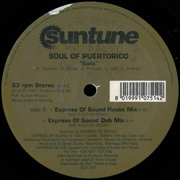 Soul Of Puertorico : Baila (12")