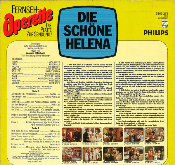 Anna Moffo, René Kollo, Ivan Rebroff, Josef Meinrad : Die Schöne Helena (LP)