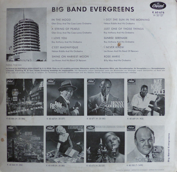 Various : Big Band Evergreens (10", Comp)