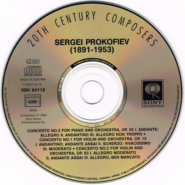Sergei Prokofiev : Prokofiev (CD, Comp)