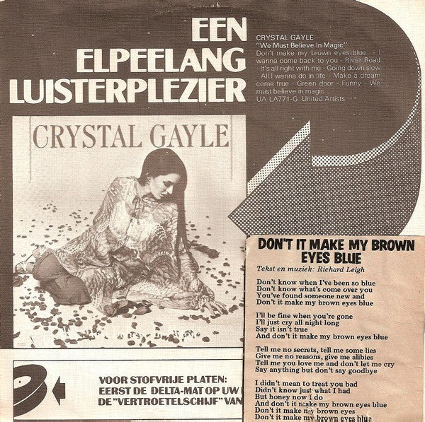 Crystal Gayle : Don't It Make My Brown Eyes Blue (7", Single)