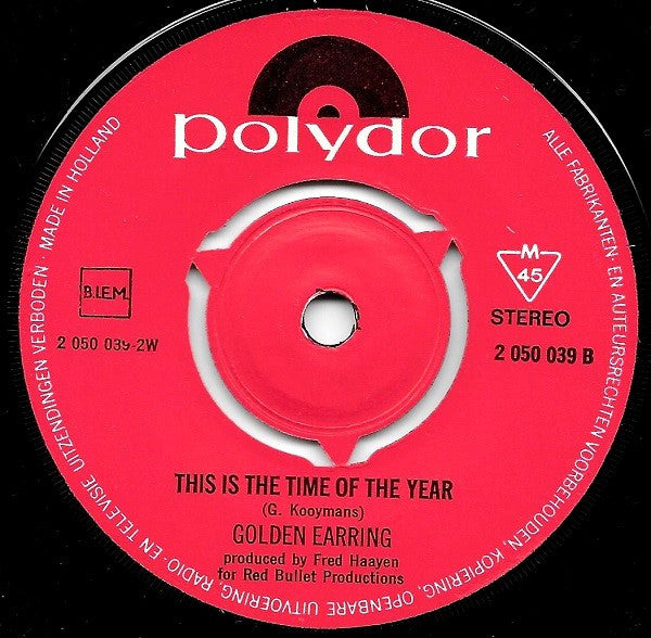 Golden Earring : Back Home (7", Single, yel)