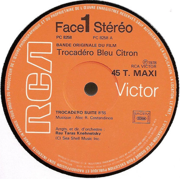 Alec R. Costandinos : Trocadéro Bleu Citron (12", Maxi)