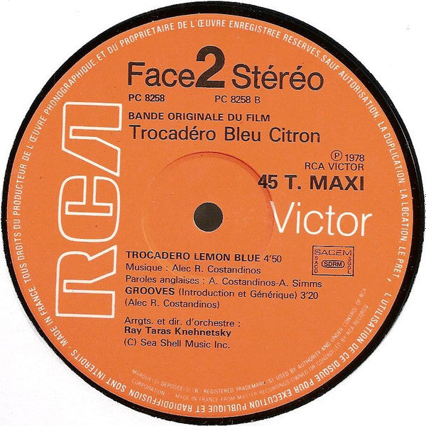 Alec R. Costandinos : Trocadéro Bleu Citron (12", Maxi)