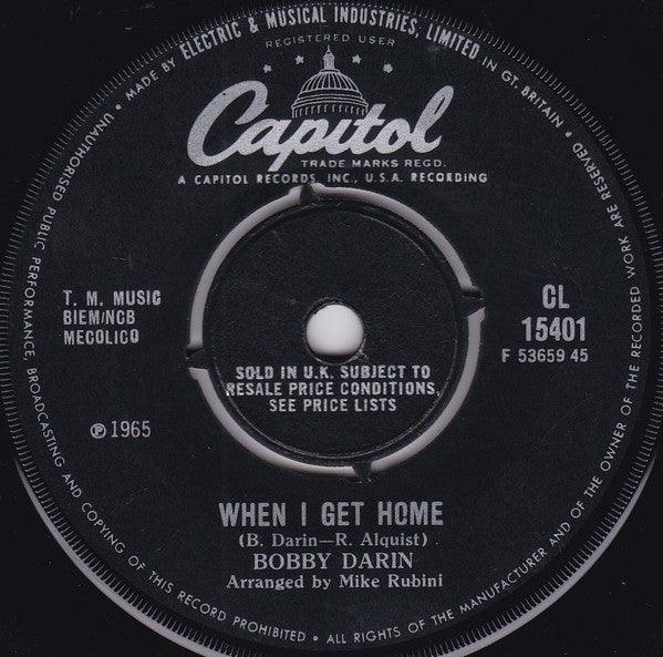 Bobby Darin : Lonely Road (7", Single)